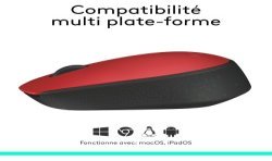 Logitech M171 Wireless Mouse Rouge