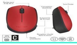 Logitech M171 Wireless Mouse Rouge
