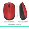 Logitech M171 Wireless Mouse Rouge