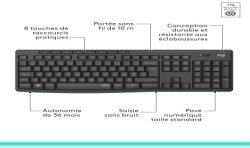 Logitech Wireless Desktop MK295 Silent Gris