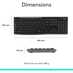 Logitech Wireless Desktop MK270 Noir