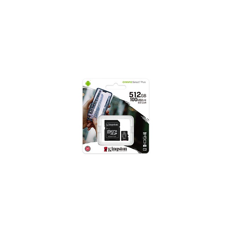 Kingston Canvas Select Plus microSDXC UHS-I U3 512 Go + Adaptateur SD