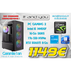 PC GAMING 2 - Intel i5 (14eme Gen) - 16 Go DDR5 - SSD 1To - RTX 5060TI 8Go